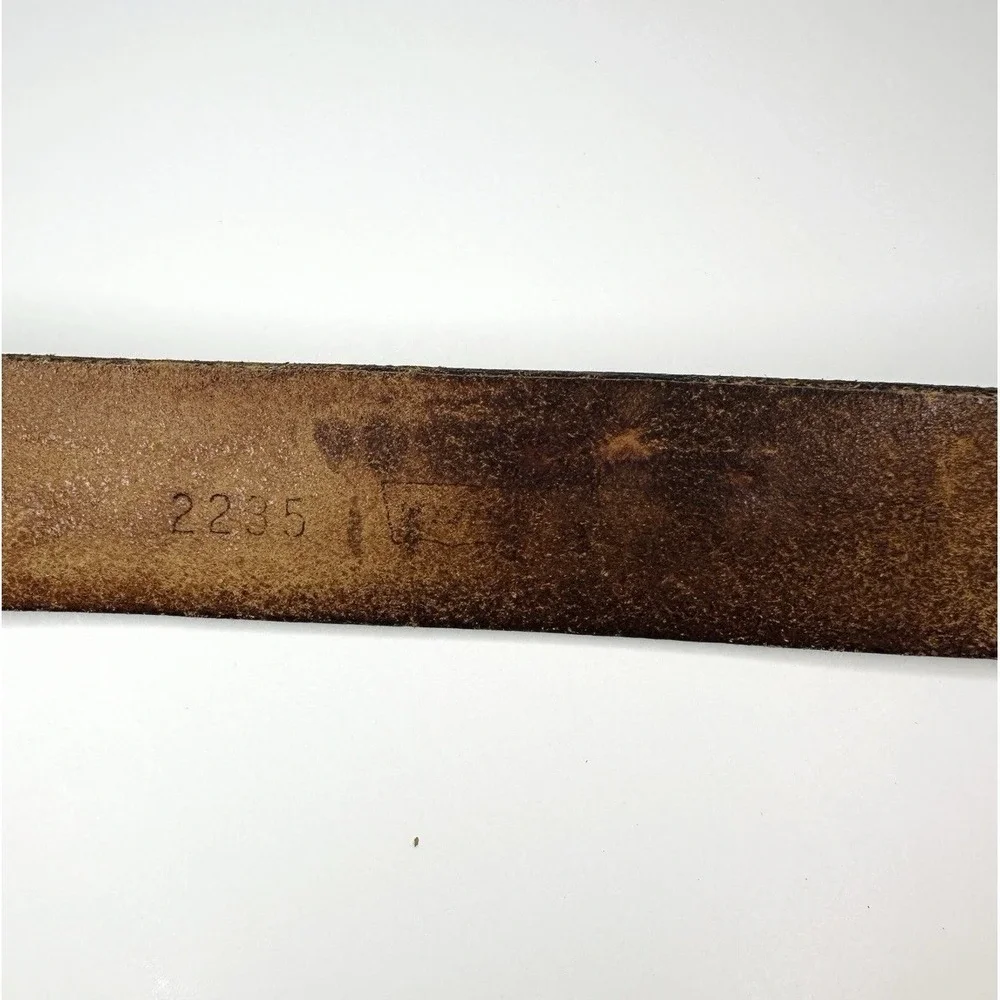 Vintage Levis 2235 Tooled Leather Belt Size 36 Brown Western Steerhide 1970s USA